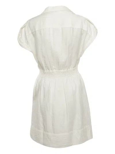 Pre-owned Sandro Short-sleeve Mini Dress In White