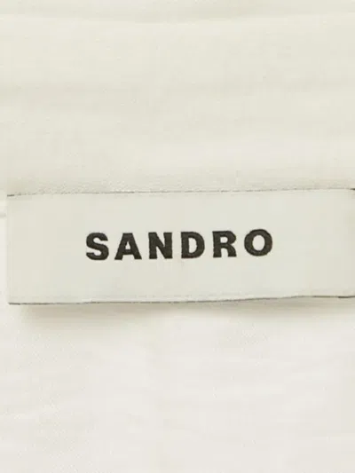 Pre-owned Sandro Short-sleeve Mini Dress In White