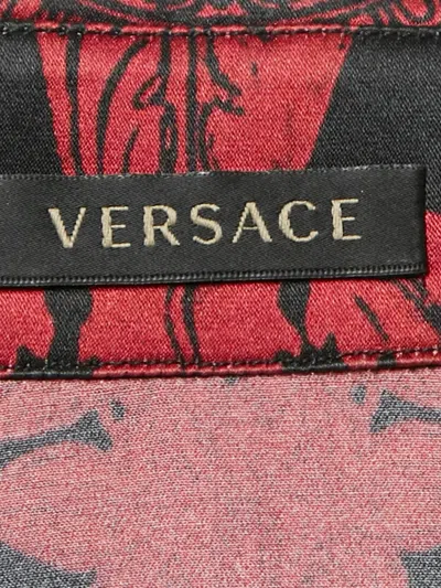 Pre-owned Versace Paisley-print Satin Shirt In Red