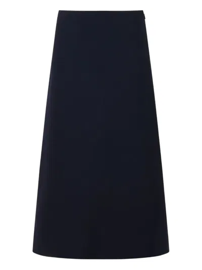 Marni A-line Crêpe Midi Skirt In Blue