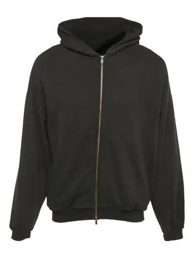 Pre-owned Fear Of God Cotton Zip-up Sweatshirt In Black