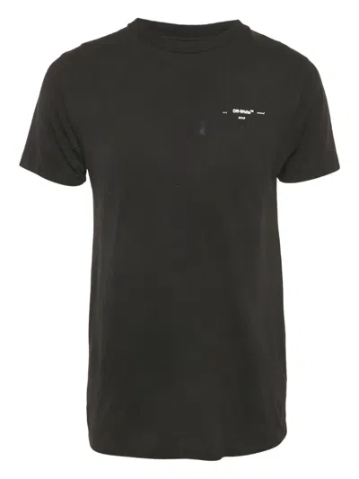 Pre-owned Off-white Logo-detail Cotton T-shirt In Black