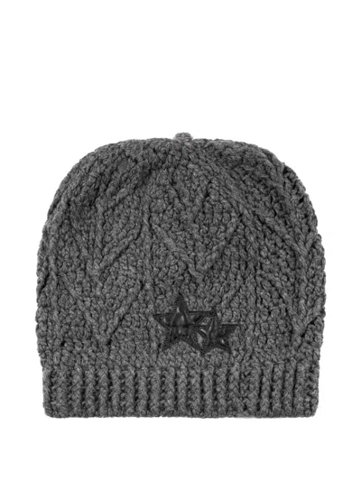 Chrome Hearts Star-patch Beanie In Gray