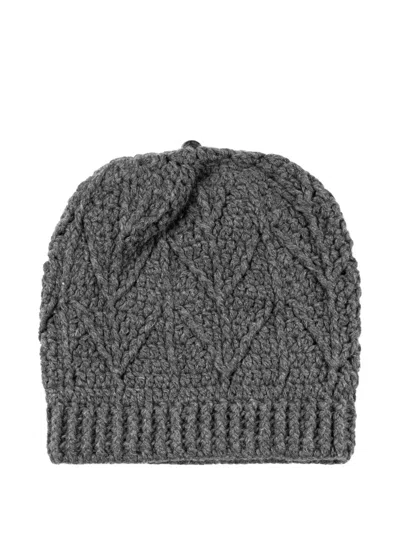 Chrome Hearts Star-patch Beanie In Gray