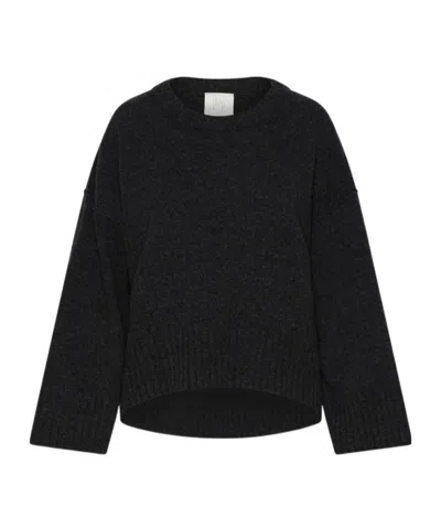 Marella Pure Wool Crew-neck Sweater In Black