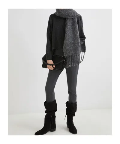 Marella Pure Wool Crew-neck Sweater In Black