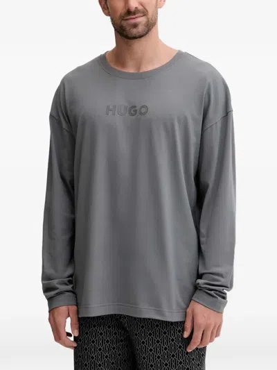 Hugo Boss Geometric-patterned Pajama In Gray