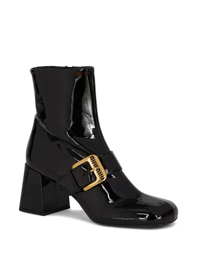 Miu Miu Buckle-strap Boots In Multi
