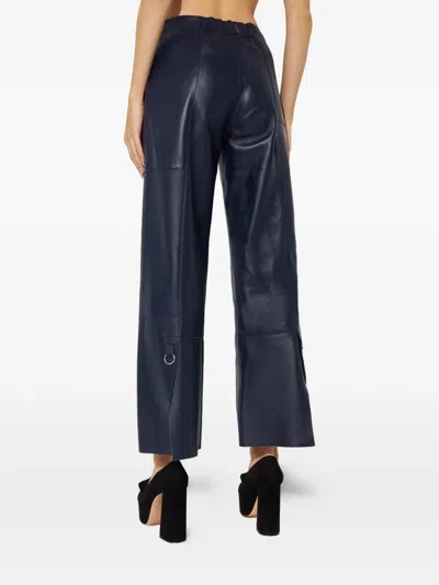Aeron Leather Trousers In Blue