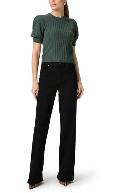 Paige Kato Puff Short Sleeve Cashmere Sweater In Green