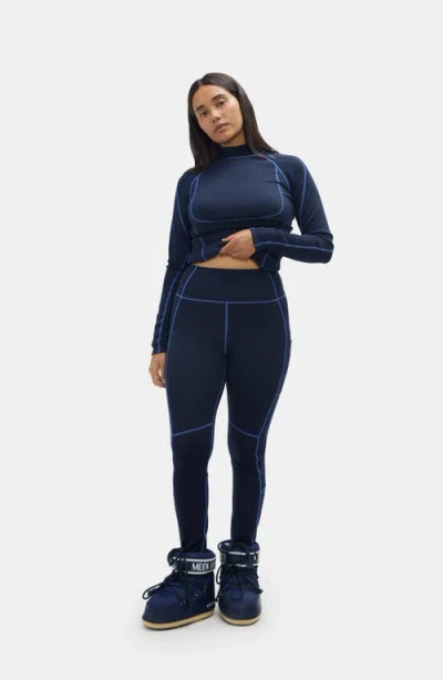 Halfdays Hallie High Waist Leggings In Blue