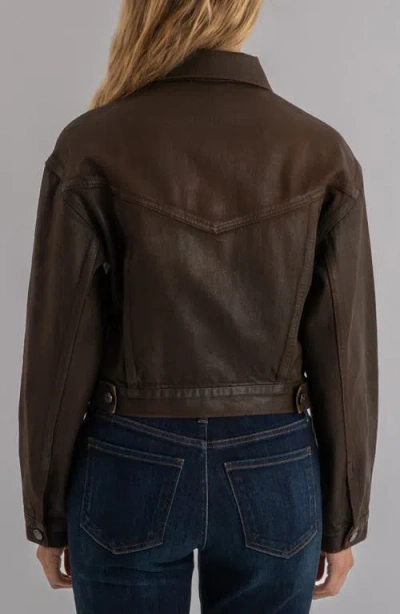 Kut From The Kloth Emrie Coated Nonstretch Denim Jacket In Brown