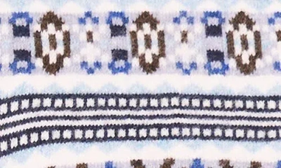 Cece Fair Isle Stripe Cardigan In Blue