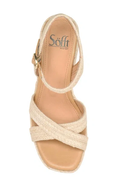 Söfft Newbury Espadrille Ankle Strap Platform Wedge Sandal In Neutral