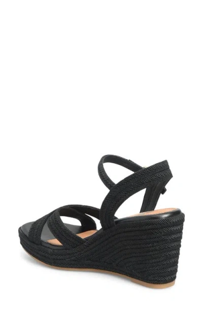Söfft Newbury Espadrille Ankle Strap Platform Wedge Sandal In Black