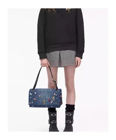 Marc Jacobs The Trinket Charm Denim Large Dual Bag In Brown