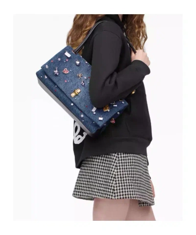 Marc Jacobs The Trinket Charm Denim Large Dual Bag In Brown