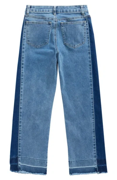 Tractr Kids' Two-tone Relaxed Straight Leg Jeans In Multi