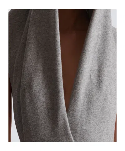 Balmain Draped Bodysuit With Hood In Gray