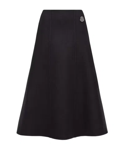 Moncler Jil Sander Flared Midi Skirt In Black