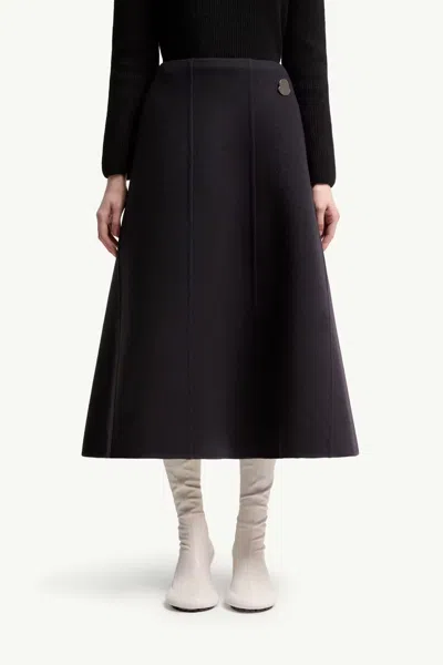 Moncler Jil Sander Flared Midi Skirt In Black
