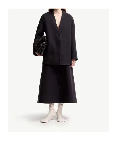 Moncler Jil Sander Flared Midi Skirt In Black