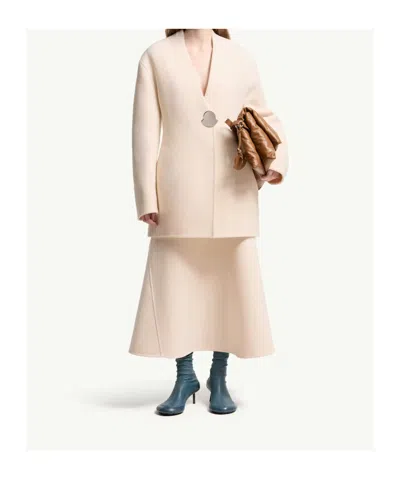 Moncler Jil Sander Flared Midi Skirt In Neutral