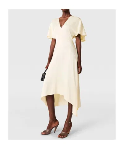 Stella Mccartney Layered Lace-trimmed Silk Crepe De Chine Midi Dress In White