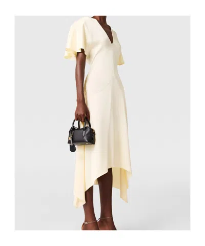Stella Mccartney Layered Lace-trimmed Silk Crepe De Chine Midi Dress In White