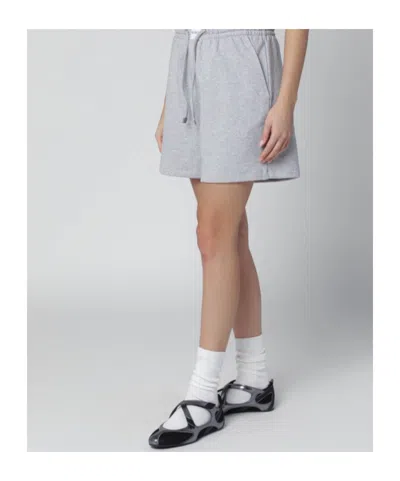 Attico Grey Cotton Shorts In Gray