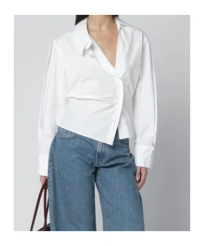 Attico Asymmetrical Button Shirt In White