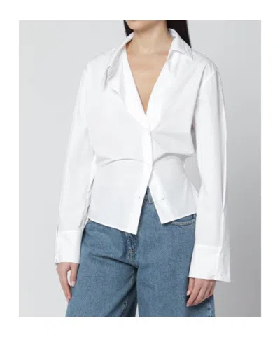 Attico Asymmetrical Button Shirt In White