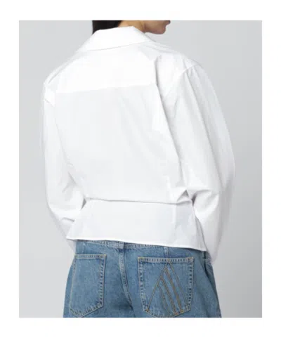 Attico Asymmetrical Button Shirt In White