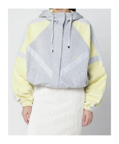 Attico Contrasting Color Jacket In Gray