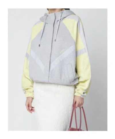 Attico Contrasting Color Jacket In Gray