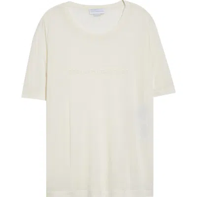 Stella Mccartney Beaded Logo T-shirt In Neutral