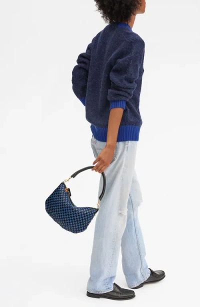 Clare V . Petit Moyen Woven Messenger Bag In Blue