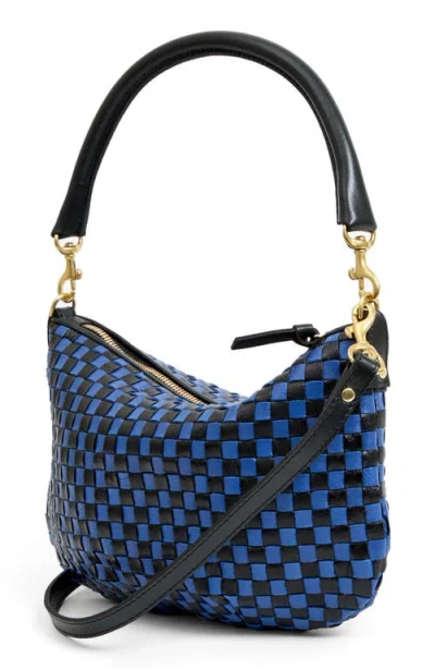 Clare V . Petit Moyen Woven Messenger Bag In Blue