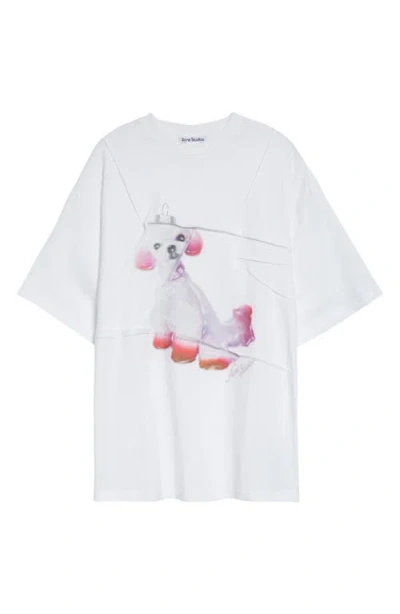 Acne Studios Edra Ornament Winter Graphic T-shirt In White