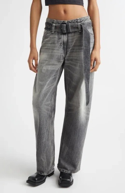 Acne Studios Page Gothik Belted Relaxed Fit Jeans In Black