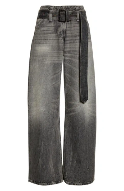Acne Studios Page Gothik Belted Relaxed Fit Jeans In Black