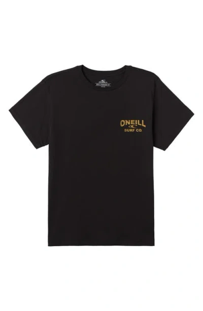 O'neill Kids' Sea Creeper Cotton Graphic T-shirt In Black