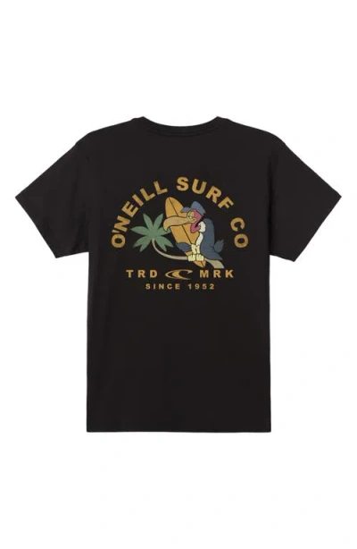 O'neill Kids' Sea Creeper Cotton Graphic T-shirt In Black