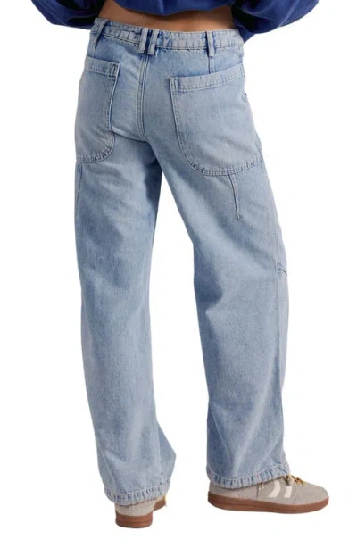 Free People Love Language Drawstring Jogger Jeans In Blue