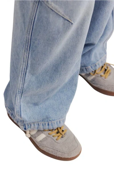 Free People Love Language Drawstring Jogger Jeans In Blue