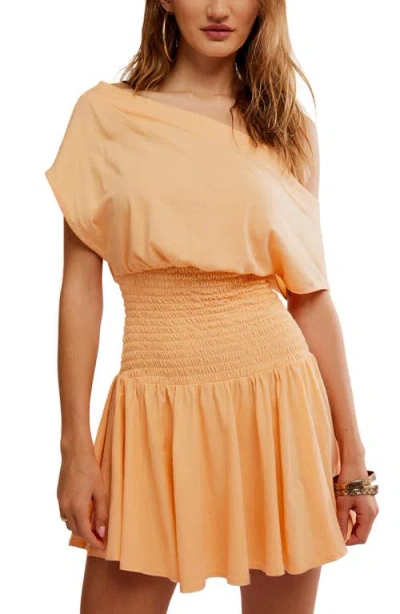 Free People Scorching Hot One-shoulder Cotton Minidress In Multi