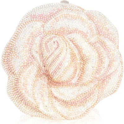 Judith Leiber Couture Rose Crystal Embellished Clutch In Brown