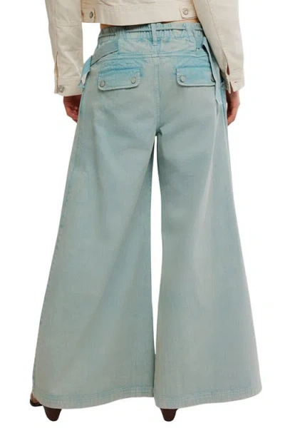 Free People Julien Wide Leg Chino Pants In Blue
