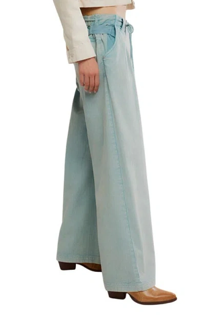 Free People Julien Wide Leg Chino Pants In Blue