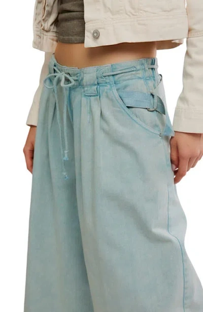 Free People Julien Wide Leg Chino Pants In Blue